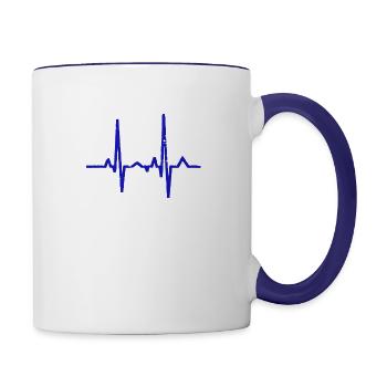 Paramedic Heartbeat Shirt - Contrast Coffee Mug - white/cobalt blue - Right