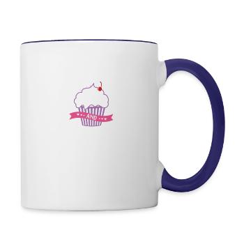 This Girl Runs on Cupcakes and Jesus - Contrast Coffee Mug - white/cobalt blue - Right