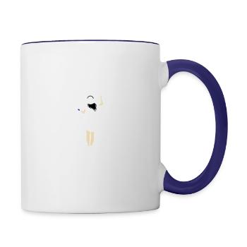 Woman Painting Music Notes For Classical Music - Contrast Coffee Mug - white/cobalt blue - Right