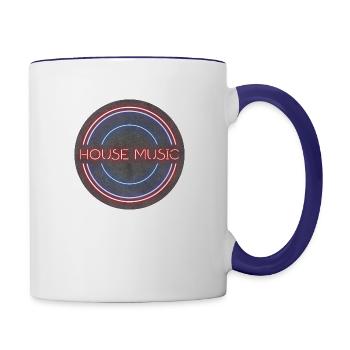 HOUSE MUSIC - Contrast Coffee Mug - white/cobalt blue - Right