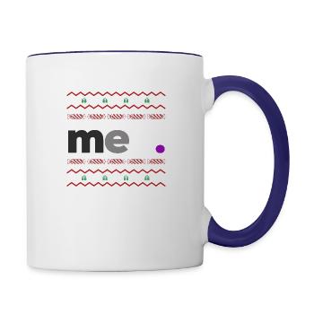 Christmas meh Ace. Asexual Pride. - Contrast Coffee Mug - white/cobalt blue - Right
