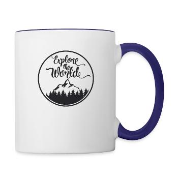 Explore the World - Contrast Coffee Mug - white/cobalt blue - Right
