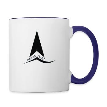 POWER / power master / master power / good design - Contrast Coffee Mug - white/cobalt blue - Right