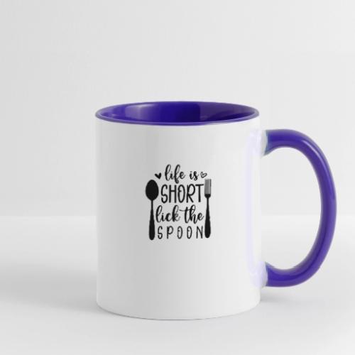 Life is Short Lick the Spoon - Contrast Coffee Mug