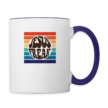 Jesus Freak vintage 70s - Contrast Coffee Mug - white/cobalt blue - Right