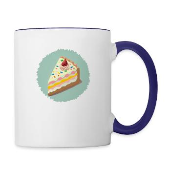 Cake Slice Illustration - Contrast Coffee Mug - white/cobalt blue - Right