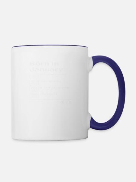 Born in January - Contrast Coffee Mug - white/cobalt blue