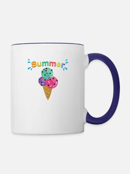 Summer - Contrast Coffee Mug - white/cobalt blue