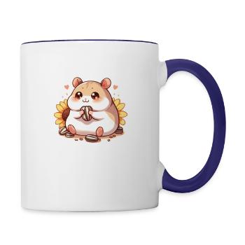 Sunflower Seeds & Hamsters - Contrast Coffee Mug - white/cobalt blue - Right