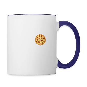 Pizza Lover Italian Foodie Funny Humor - Contrast Coffee Mug - white/cobalt blue - Right