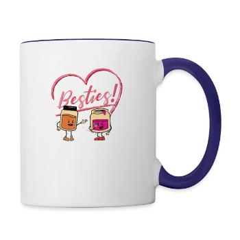 Besties peanut butter and jelly - Contrast Coffee Mug - white/cobalt blue - Right