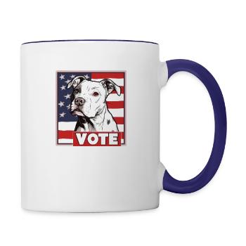American Pit Bull Vote - Election Campaign 2024 - Contrast Coffee Mug - white/cobalt blue - Right