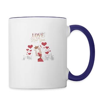 Love in every new year design. - Contrast Coffee Mug - white/cobalt blue - Right
