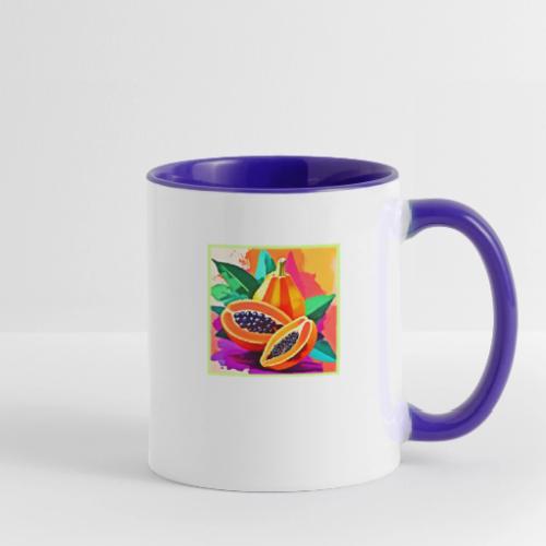 Sliced Papaya Pop Art - Contrast Coffee Mug