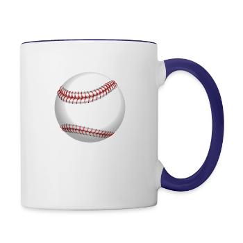 baseball ball - Contrast Coffee Mug - white/cobalt blue - Right