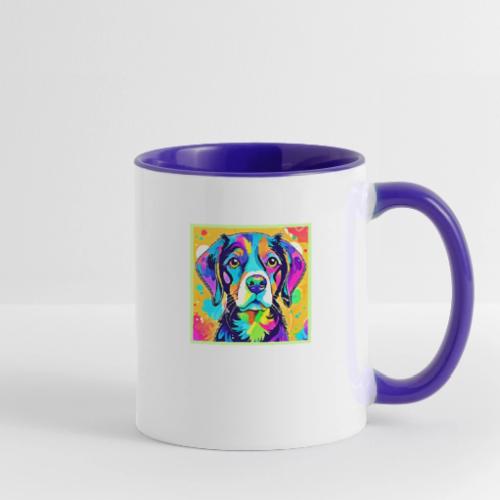 Rainbow Dog Portrait Design - Contrast Coffee Mug