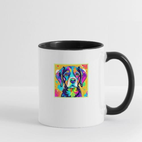 Rainbow Dog Portrait Design - Contrast Coffee Mug
