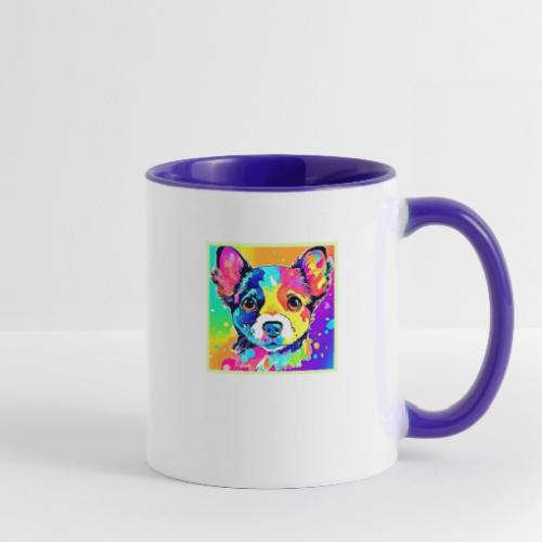 Vivid Puppy Vibes Art Design - Contrast Coffee Mug