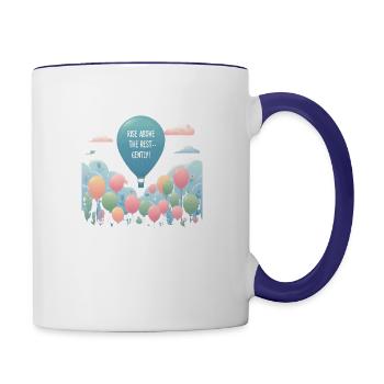 Rise above the rest gently - Contrast Coffee Mug - white/cobalt blue - Right
