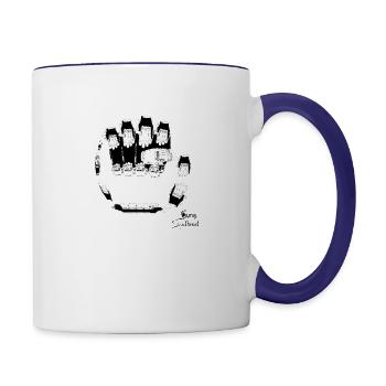 Fractal fist Unity - Contrast Coffee Mug - white/cobalt blue - Right