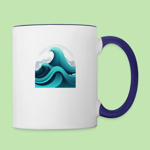 Dynamic Ocean Wave Illustration - Contrast Coffee Mug