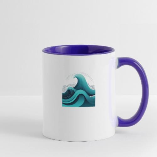 Dynamic Ocean Wave Illustration - Contrast Coffee Mug