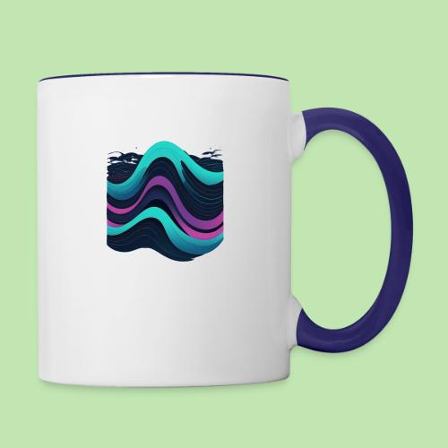 Abstract Wavy Ocean Pattern - Contrast Coffee Mug