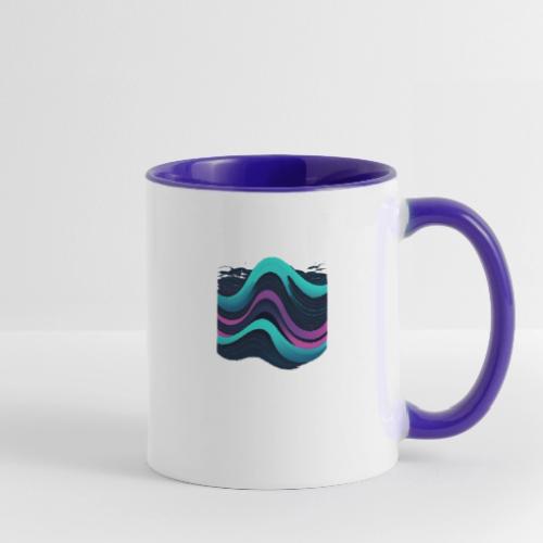 Abstract Wavy Ocean Pattern - Contrast Coffee Mug