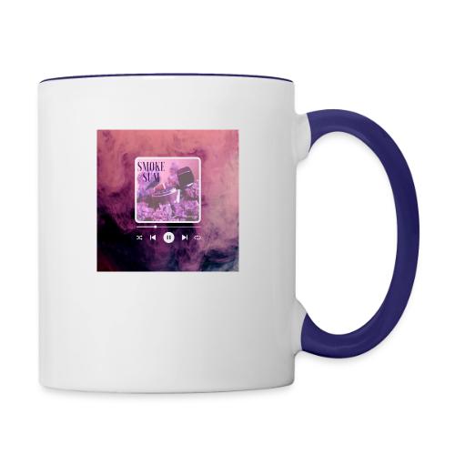 Blue White Basic Ocean Music Player Video Insta - Contrast Coffee Mug