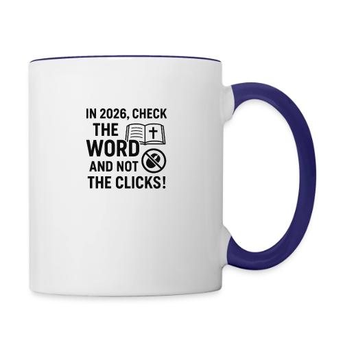 BW Word Clicks 2026 background - Contrast Coffee Mug