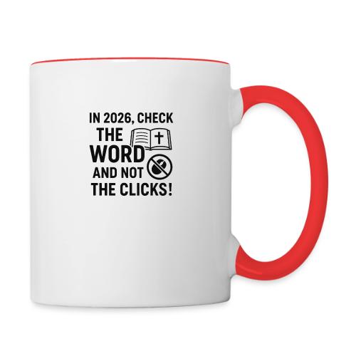 BW Word Clicks 2026 background - Contrast Coffee Mug