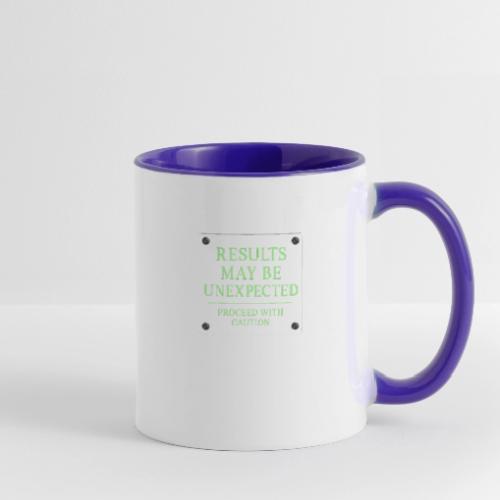 Results May Be Unexpected - Neon Green - Contrast Coffee Mug