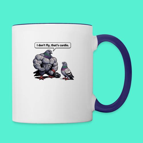 I Don't Fly That's Cardio - Pigeon Meme - Contrast Coffee Mug