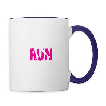 Running girl - Contrast Coffee Mug - white/cobalt blue - Right