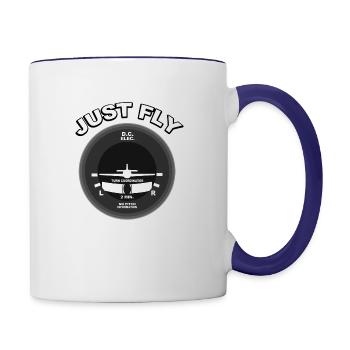 Pilot Shirt • Just Fly • Plane Gift - Contrast Coffee Mug - white/cobalt blue - Right