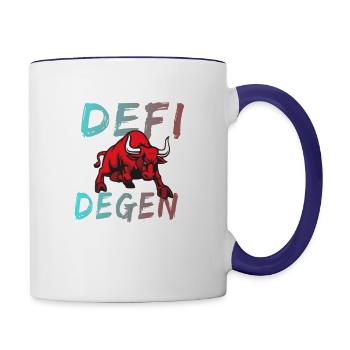 Defi Degen - Contrast Coffee Mug - white/cobalt blue - Right