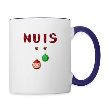 Chest Nuts Matching Chestnuts Christmas Couples - Contrast Coffee Mug - white/cobalt blue - Right