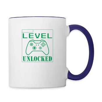 level unlocked - Contrast Coffee Mug - white/cobalt blue - Right
