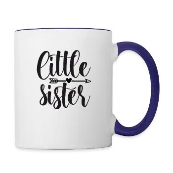 Little sister - Contrast Coffee Mug - white/cobalt blue - Right