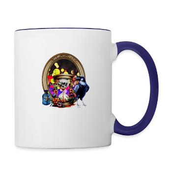 The Raven And The Skull Hourglass - Contrast Coffee Mug - white/cobalt blue - Right