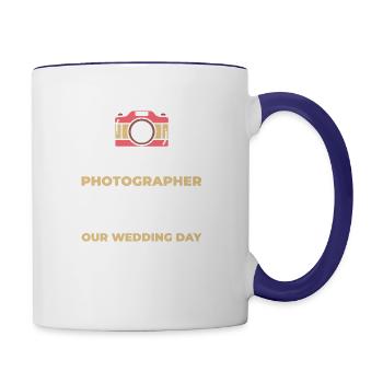 Couple Camera Romance Wedding Day - Contrast Coffee Mug - white/cobalt blue - Right