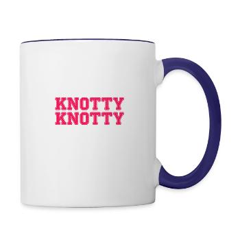 Knotty Knotty Hooker Knitting - Contrast Coffee Mug - white/cobalt blue - Right