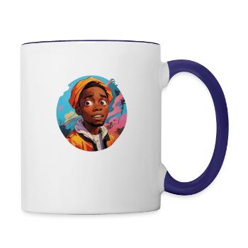 Surprised !!! - Contrast Coffee Mug - white/cobalt blue - Right