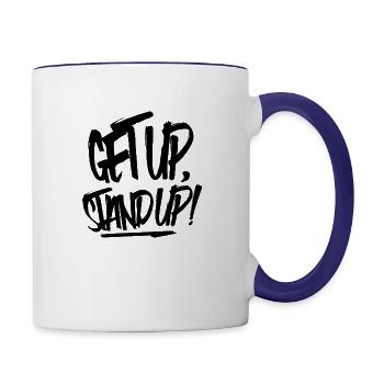 Get Up Stand Up Graffiti Tag Style Reggae - Contrast Coffee Mug - white/cobalt blue - Right