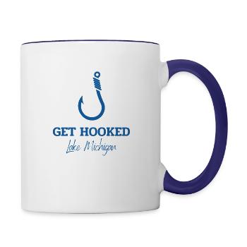 Get Hooked Lake Michigan - Contrast Coffee Mug - white/cobalt blue - Right