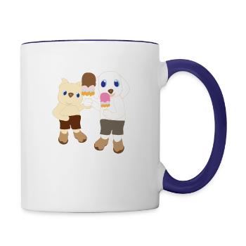 Big cone of ice cream - Contrast Coffee Mug - white/cobalt blue - Right