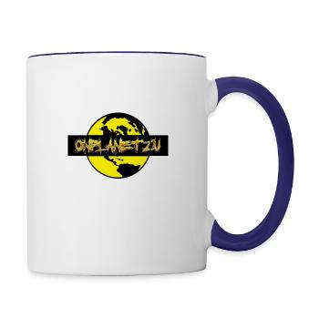 Onplanetzu logo - Contrast Coffee Mug - white/cobalt blue - Right