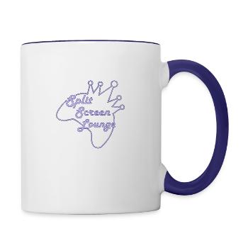 Split Screen Neon - Contrast Coffee Mug - white/cobalt blue - Right