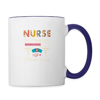 Nurse In Progress Please Wait Future Nurse Leopard - Contrast Coffee Mug - white/cobalt blue - Right