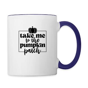 Take Me To The Pumpkin Patch SVG - Contrast Coffee Mug - white/cobalt blue - Right
